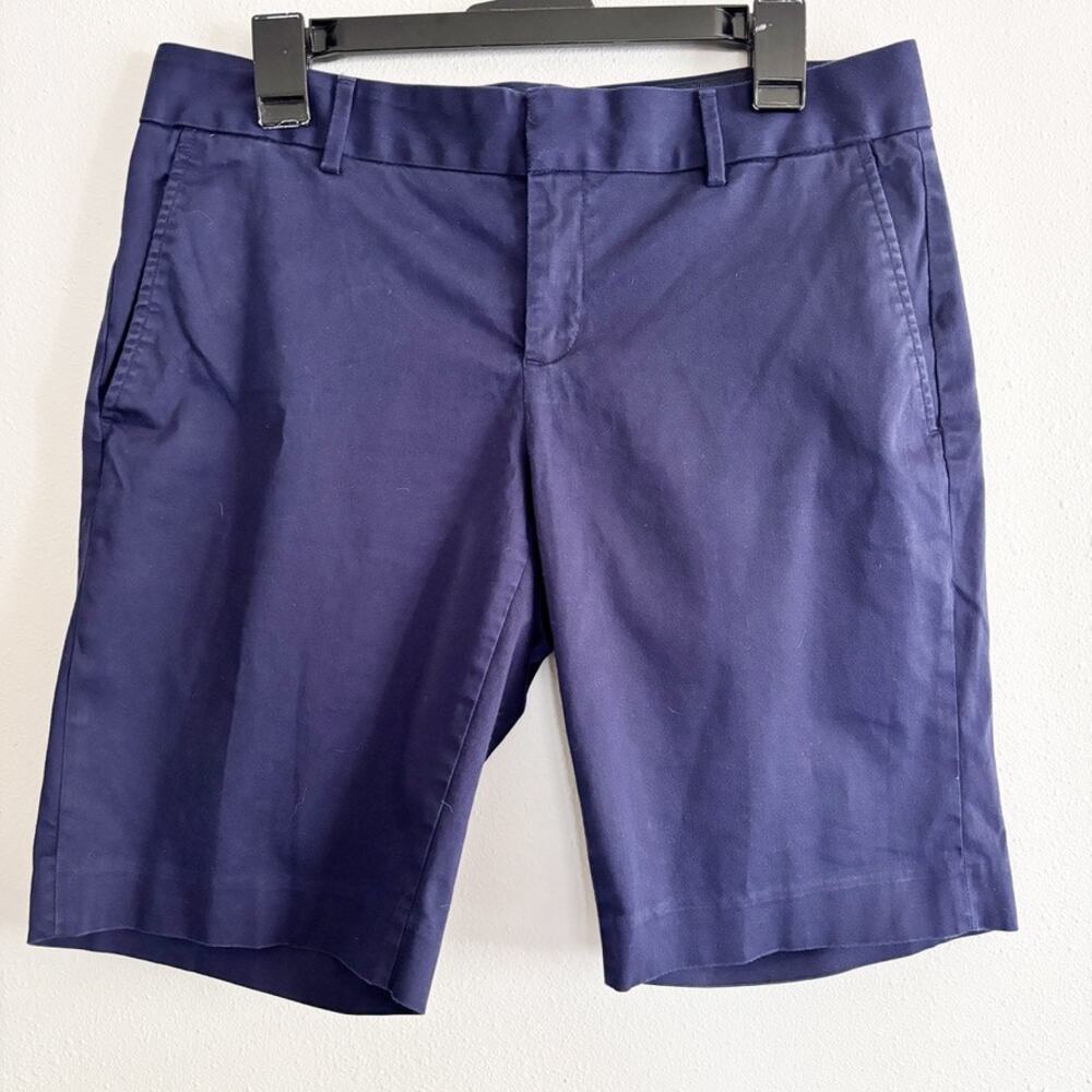 Banana Republic Women's 8 Navy Bermuda Chino Shorts 10" Inseam Dressy Classic
